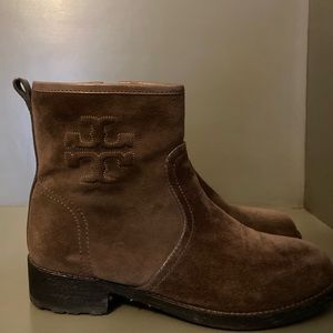 Tory Burch Simone brown suede ankle bootie size 8